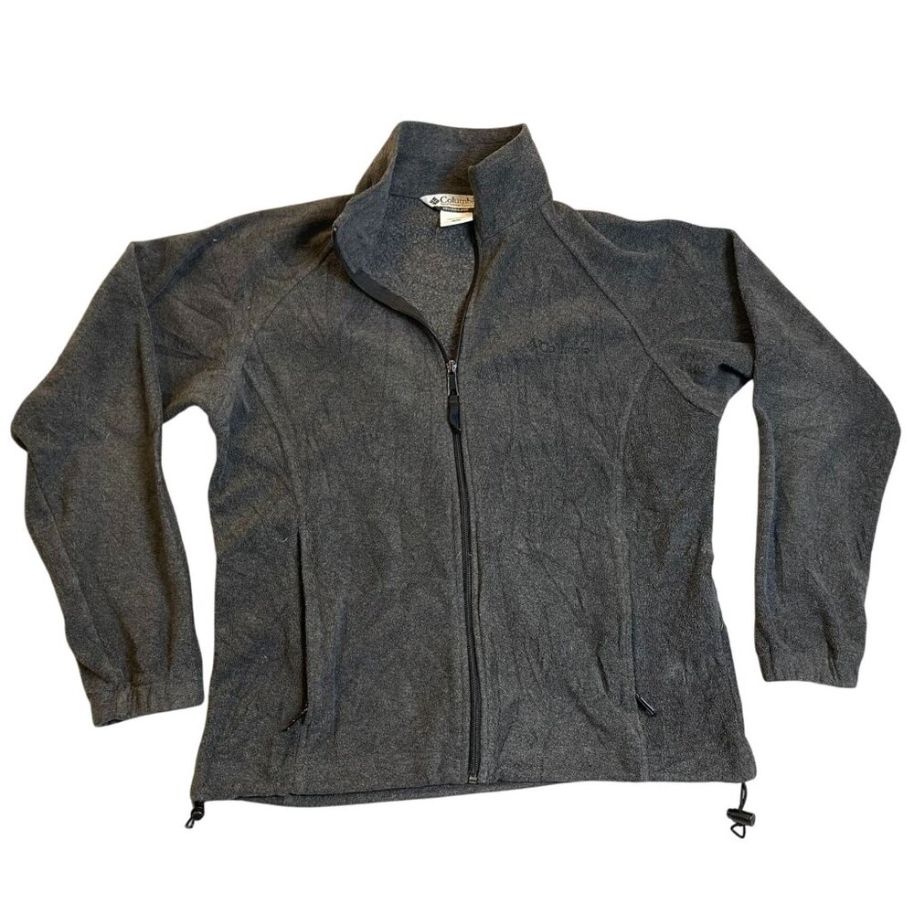 Columbia Women's Jacket Medium Gray Full-Zip Fleece Full Zip Mock Neck Outdoors